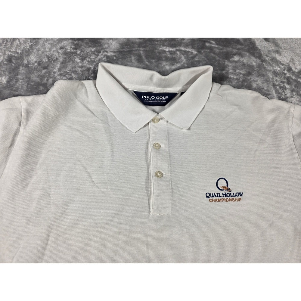 Polo Golf Ralph Lauren Quail Hollow Championship Shirt, Mens 2XL White S/S
